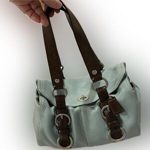 Coach blue pebble leather bag. In excellent condition